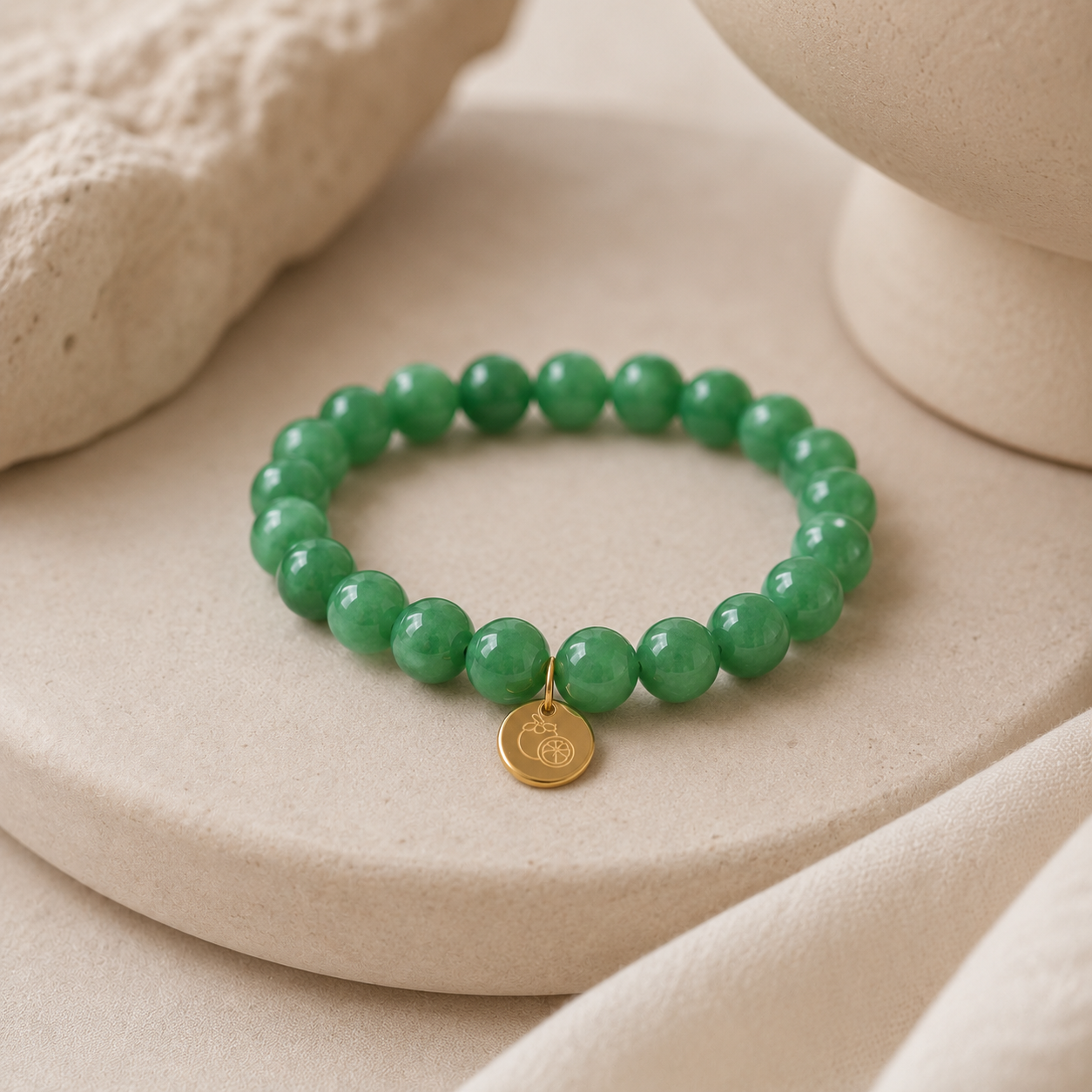 Grünes Jade Armband 8mm – Boho Edelstein Schmuck für Damen