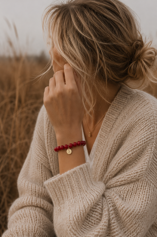 Rubin Yoga Armband – Liebe & innere Stärke