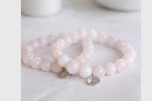 Rosenquarz Armband 10mm – Edelsteinarmband für Liebe & Selbstliebe