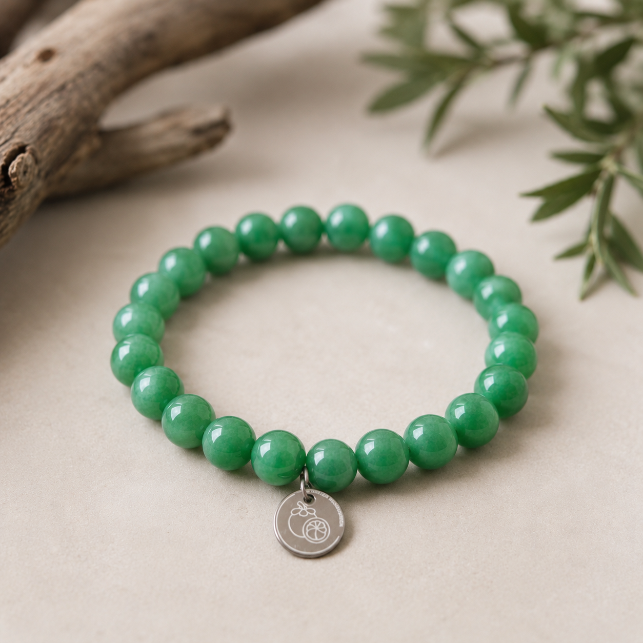 Grünes Jade Armband 8mm – Boho Edelstein Schmuck für Damen