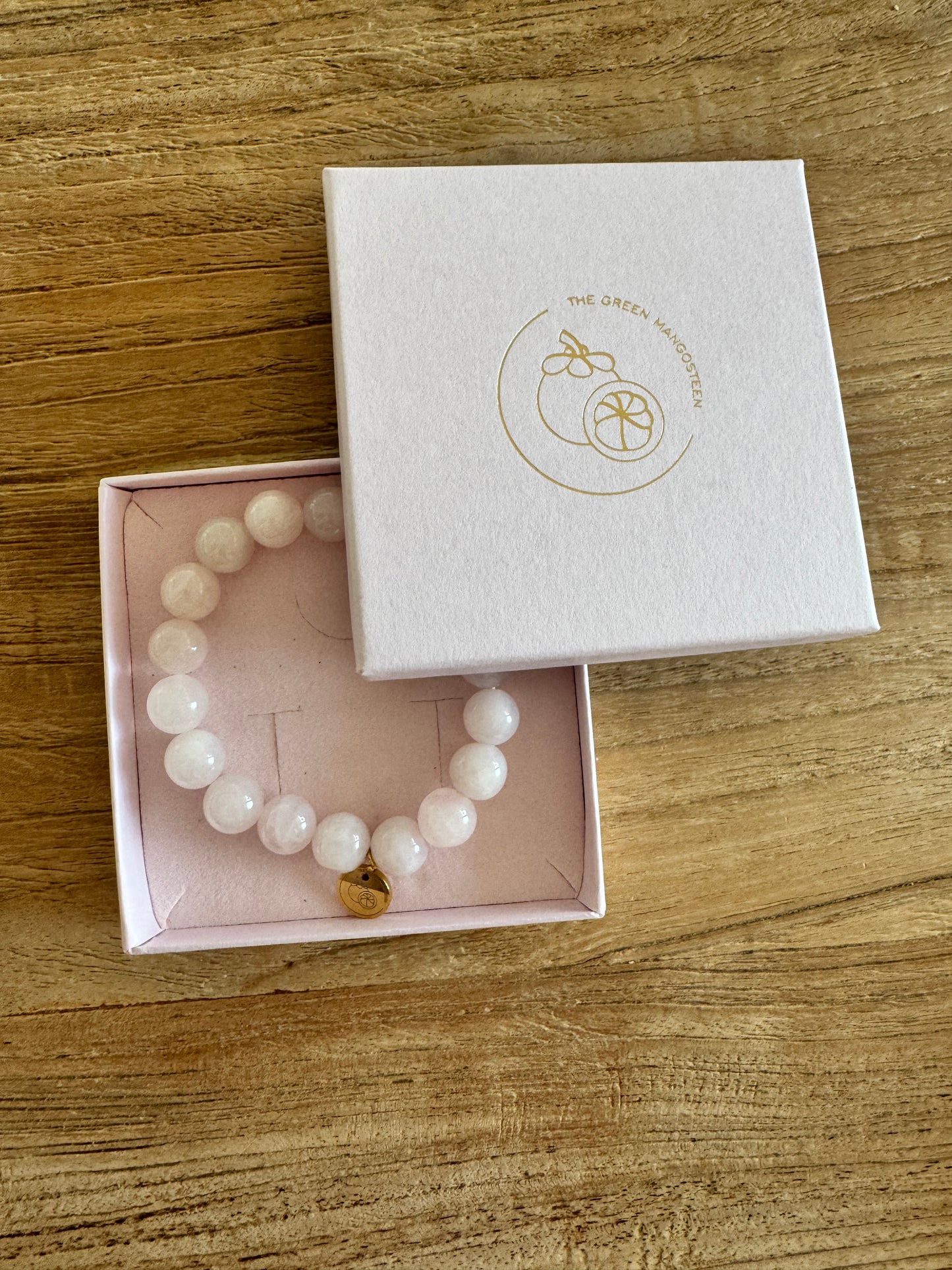 Rosenquarz Armband 10mm – Edelsteinarmband für Liebe & Selbstliebe