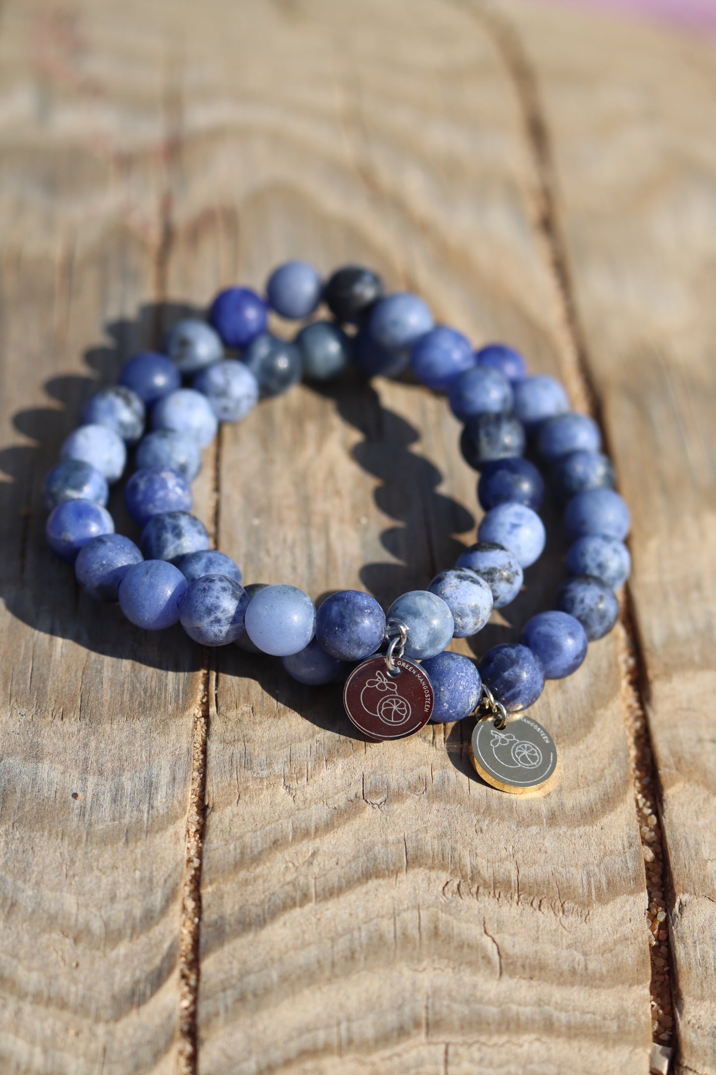 Sodalith Armband 8mm – Mattes Edelsteinarmband – Boho Yoga Schmuck – Geschenk für Frauen