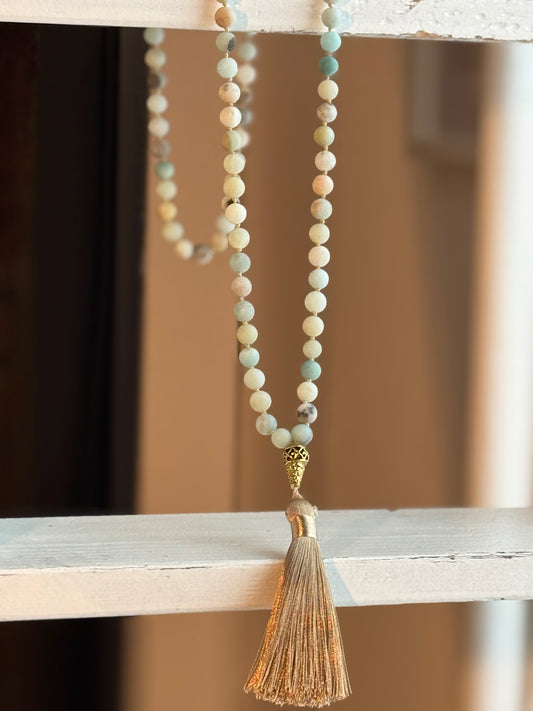 Good Karma Kette Amazonit Quaste