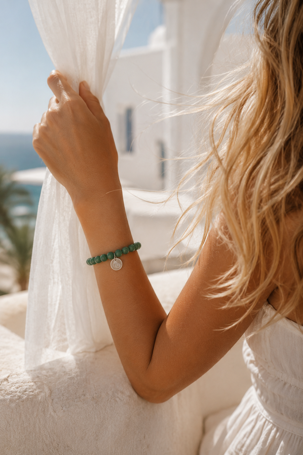 Grünes Jade Armband 8mm – Boho Edelstein Schmuck für Damen