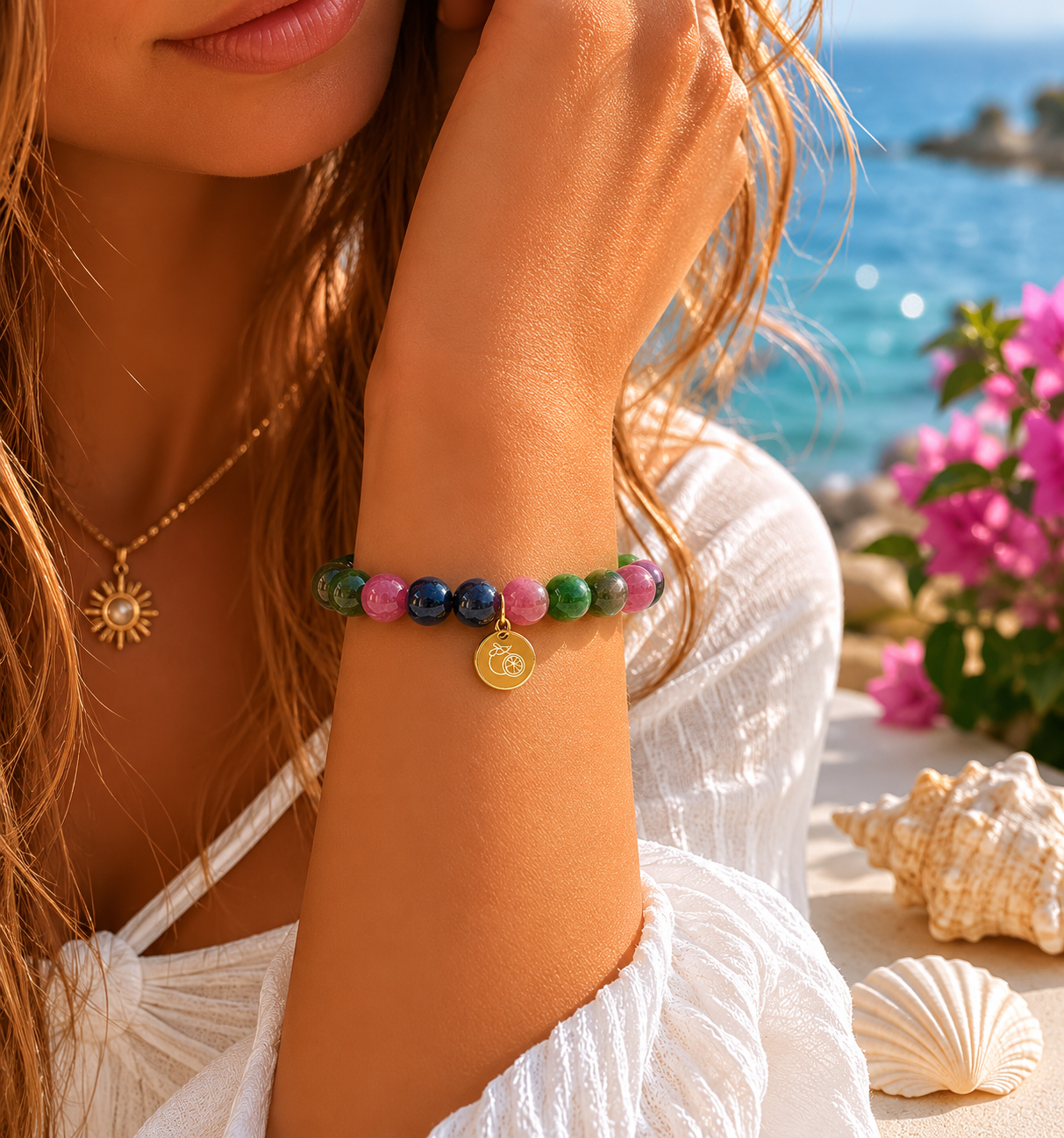 Jade Armband bunt